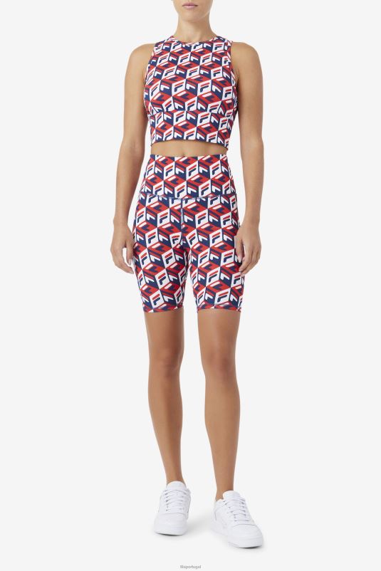 PPH0J1564 vermelho/marinho/branco FILA short fila vermelho/marinho/branco ainhoa ​​bike