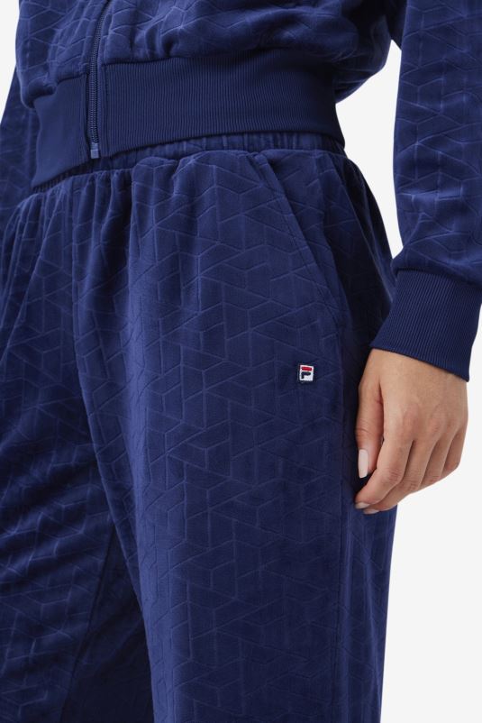 PPH0J1598 marinha FILA devika veludo track pant fila navy