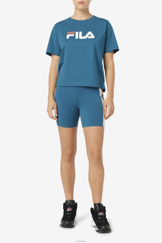 PPH0J1643 coral azul FILA davina bike short azul coral fila