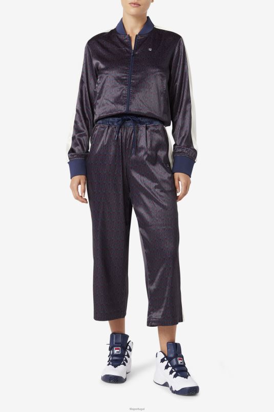 PPH0J1664 casaco / tofu FILA aviana calça cropped de cetim fila peacoat/tofu