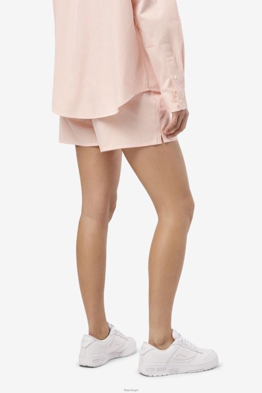 PPH0J1694 amêndoa coral/branco FILA ariella short fila coral amêndoa/branco