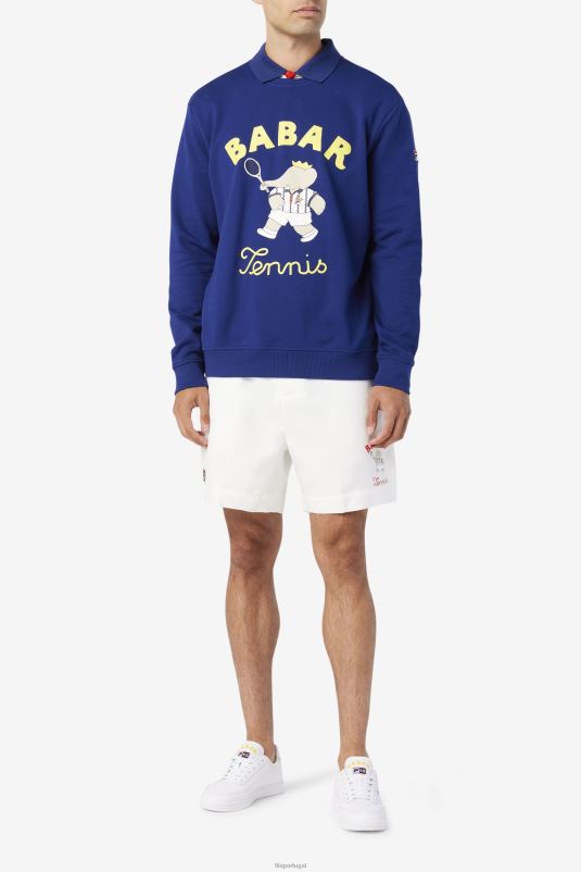 PPH0J1702 branco/azul farol/vermelho fogo FILA fila branco/beacon azul/firey vermelho fila x rb babar marckus short