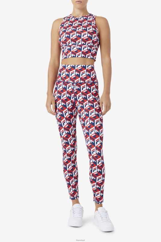 PPH0J1705 vermelho/marinho/branco FILA fila karteras 7/8 tight vermelho/marinho/branco