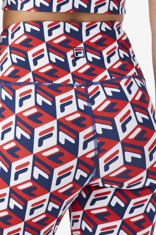 PPH0J1705 vermelho/marinho/branco FILA fila karteras 7/8 tight vermelho/marinho/branco