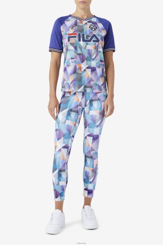 PPH0J1733 geoimpressão/azul FILA keyla 7/8 apertado geoprint/fila azul