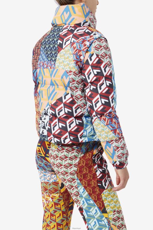 PPH0J1754 oceano/amarelo/branco FILA marina snapoff manga puffer fila ocean/amarelo/branco