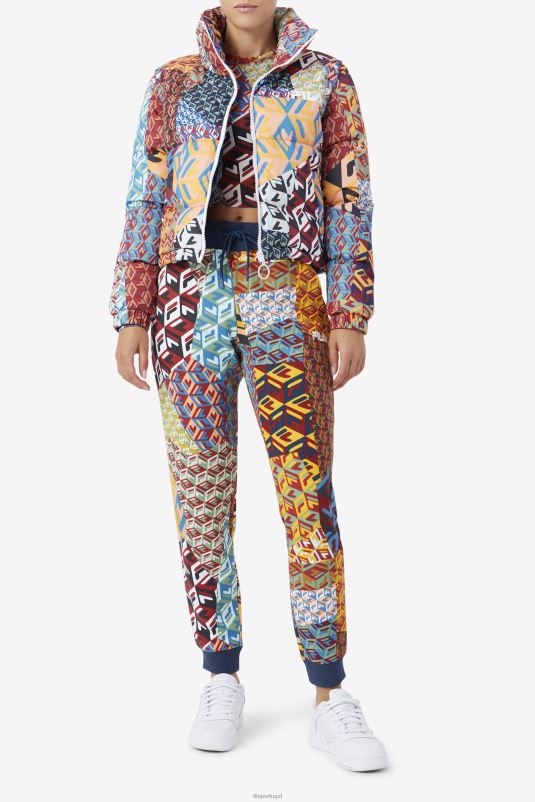 PPH0J1754 oceano/amarelo/branco FILA marina snapoff manga puffer fila ocean/amarelo/branco