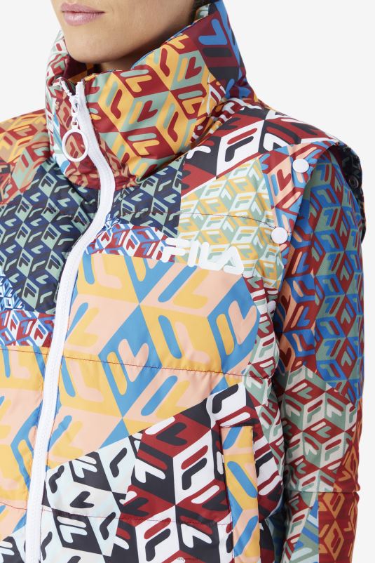 PPH0J1754 oceano/amarelo/branco FILA marina snapoff manga puffer fila ocean/amarelo/branco