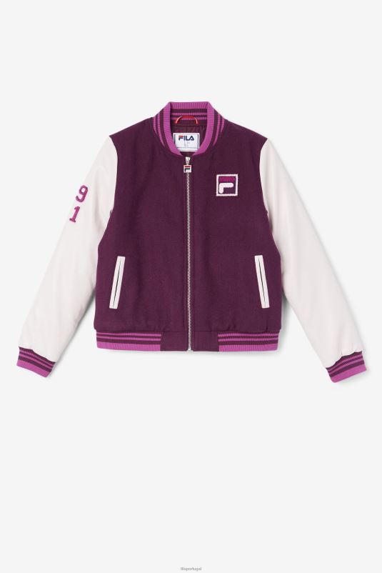 PPH0J1756 vinho de uva/potpourri/rouge FILA jaqueta fila grape wine/potpourri/rouge dixon varsity