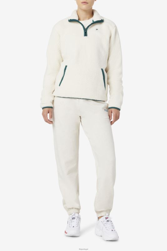 PPH0J1765 tofu/bioma florestal FILA fila kyomi quarter zip pullover tofu/forest biome