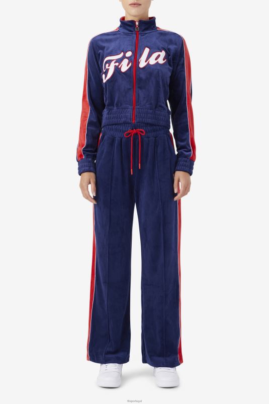 PPH0J1768 marinho/branco/vermelho FILA jaqueta valery veludo azul marinho/branco/vermelho fila