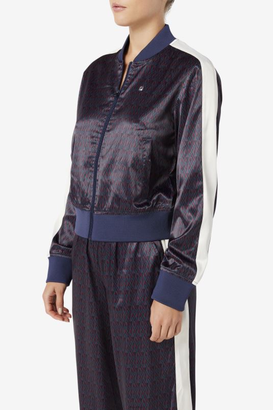 PPH0J1777 casaco / tofu FILA jaqueta fila farah satin track peacoat/tofu