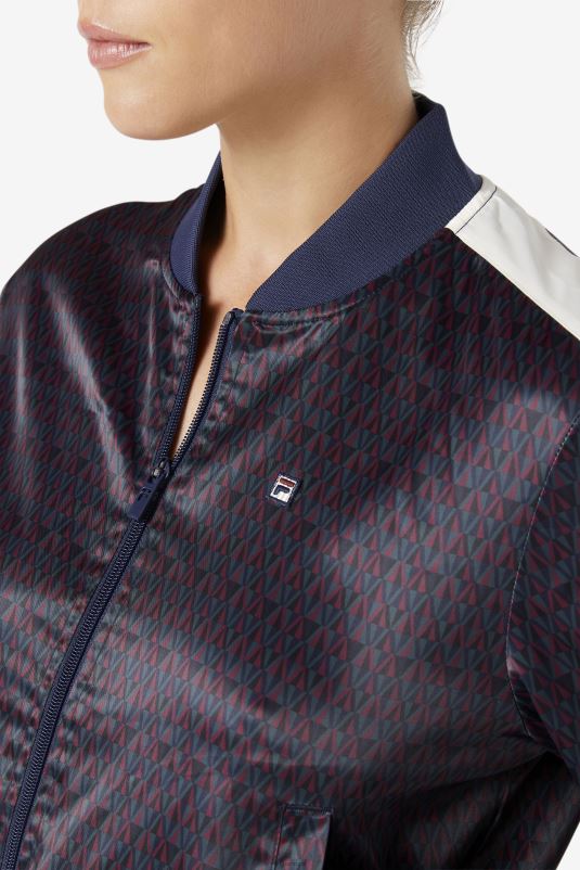 PPH0J1777 casaco / tofu FILA jaqueta fila farah satin track peacoat/tofu