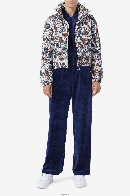 PPH0J1785 estampa de girafa FILA Jaqueta puffer filafa com estampa de girafa fila loretta com manga snap off