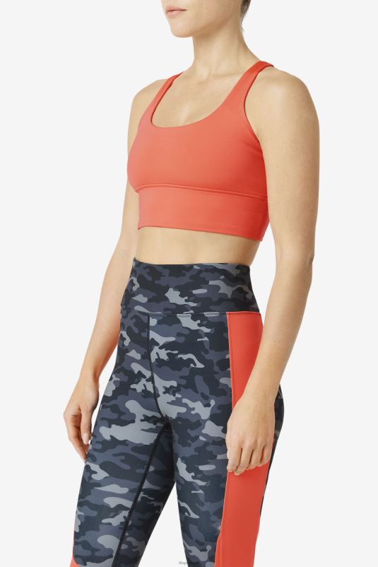 PPH0J1790 coral quente FILA uplift cross back sutiã top fila hot coral