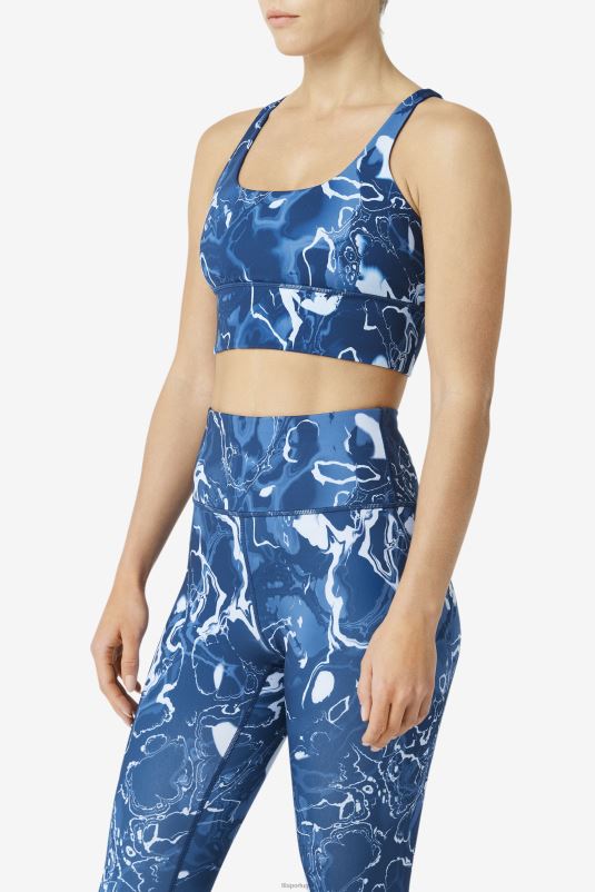 PPH0J1791 mármore marinho FILA top de sutiã fila uplift em mármore azul marinho