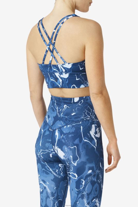 PPH0J1791 mármore marinho FILA top de sutiã fila uplift em mármore azul marinho