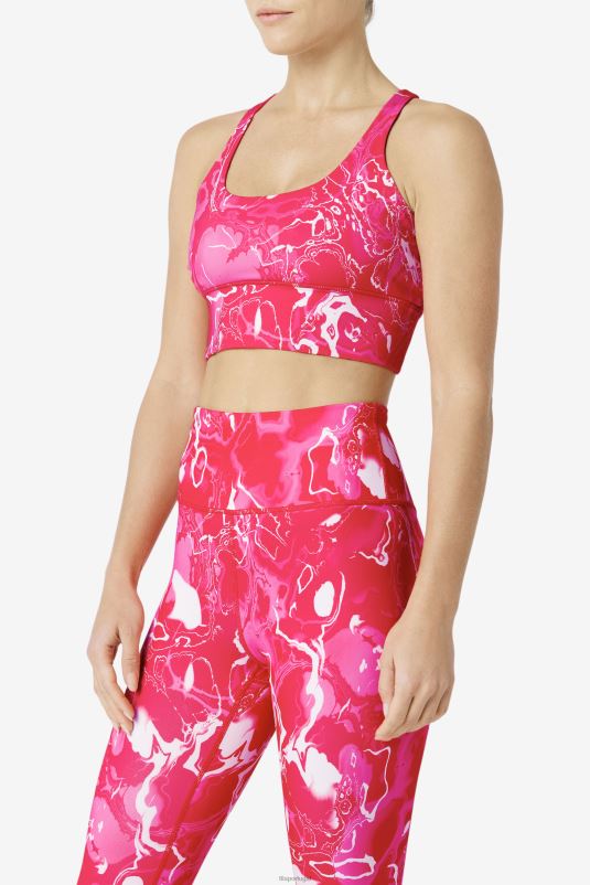 PPH0J1794 mármore rosa FILA sutiã uplift rosa mármore cross back top fila