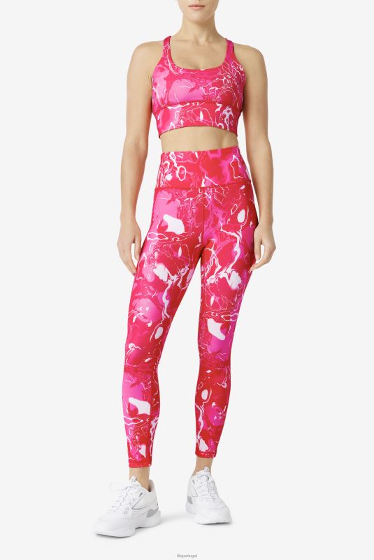 PPH0J1794 mármore rosa FILA sutiã uplift rosa mármore cross back top fila