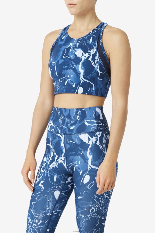 PPH0J1799 mármore marinho FILA sutiã esportivo uplift t-back fila de mármore marinho