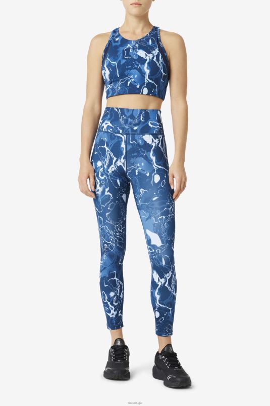 PPH0J1799 mármore marinho FILA sutiã esportivo uplift t-back fila de mármore marinho