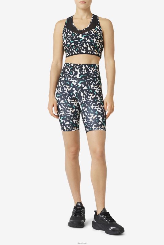 PPH0J1802 animal preto FILA sutiã uplift racerback top fila preto animal