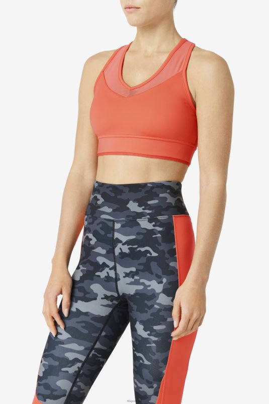 PPH0J1806 coral quente FILA top de sutiã racerback coral uplift fila
