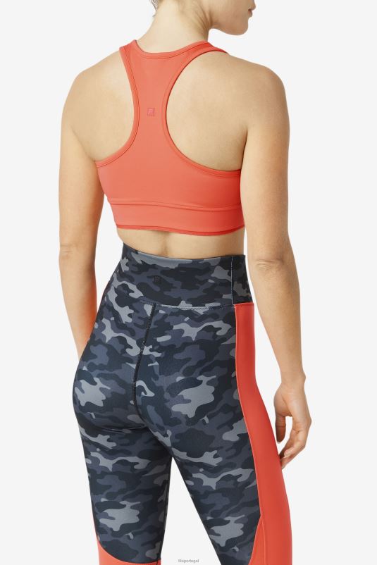 PPH0J1806 coral quente FILA top de sutiã racerback coral uplift fila