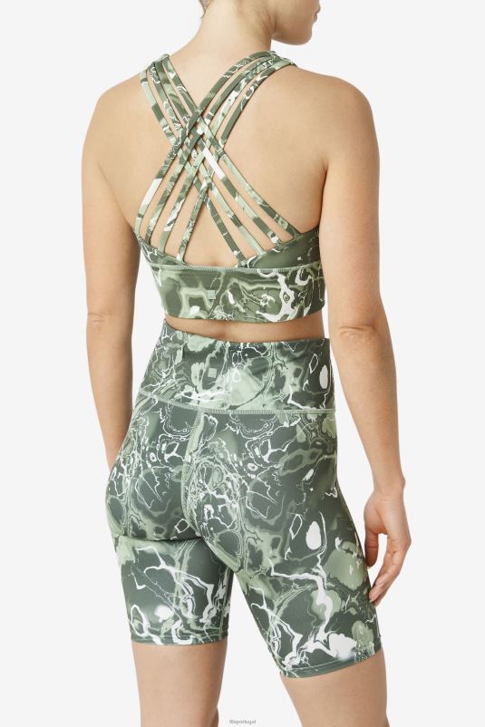 PPH0J1808 mármore de manjericão FILA sutiã esportivo uplift com gola alta fila basil mármore