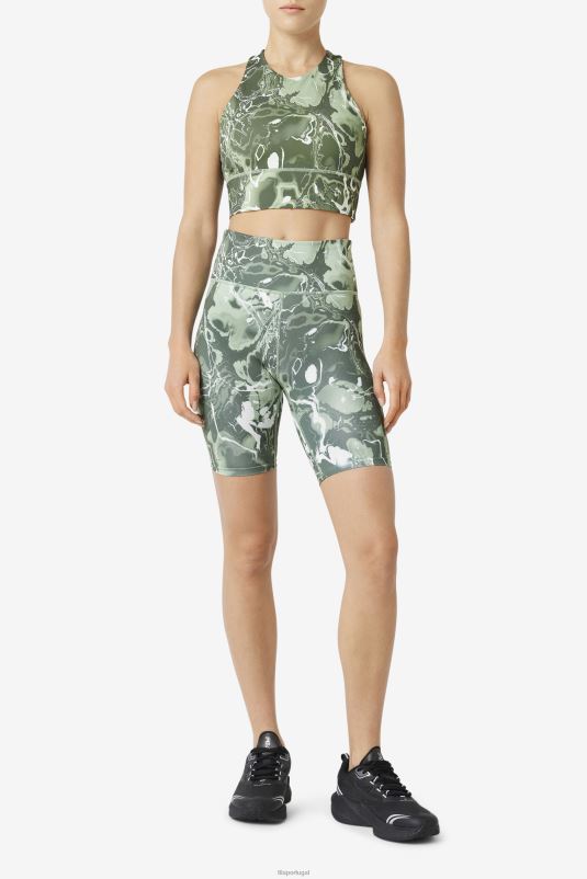 PPH0J1808 mármore de manjericão FILA sutiã esportivo uplift com gola alta fila basil mármore