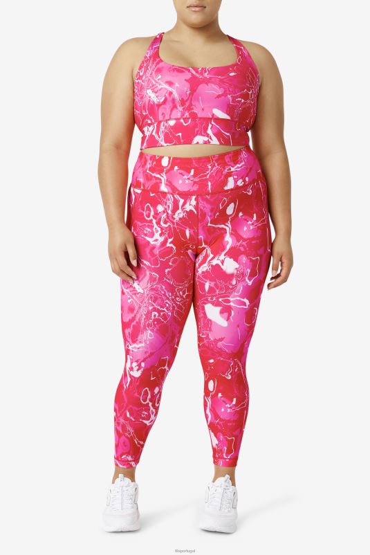 PPH0J1828 mármore rosa FILA top de sutiã fila pink mármore uplift cross back