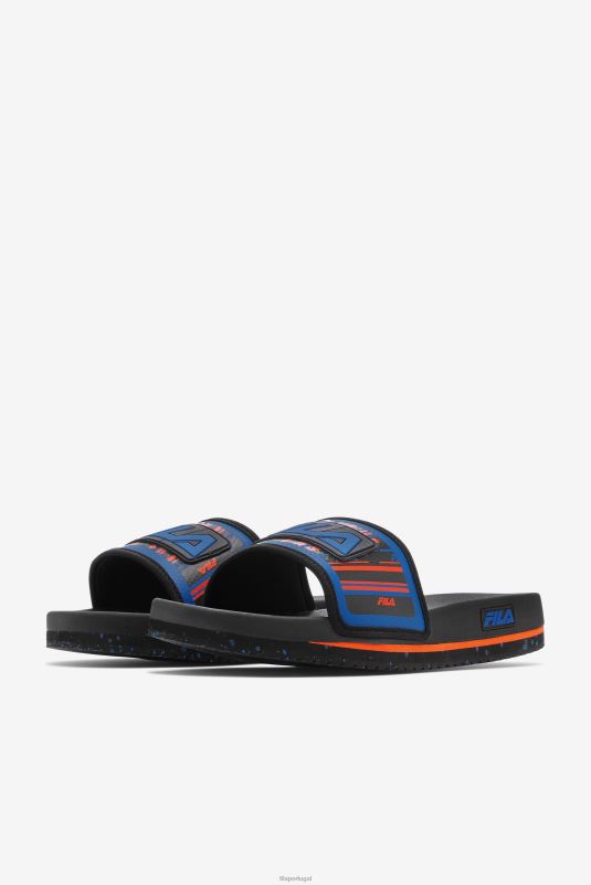 PPH0J183 preto/azul/vermelho laranja FILA slide lunar masculino fila preto/azul/vermelho laranja