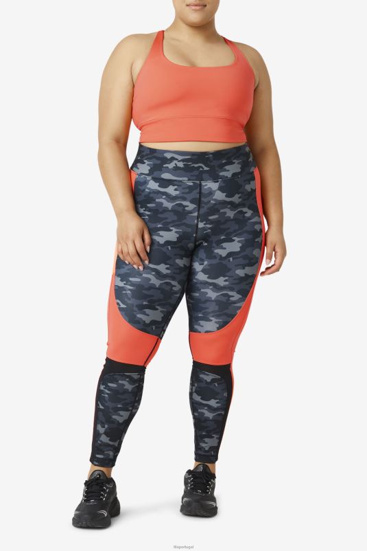 PPH0J1830 coral quente FILA hot coral uplift cross back sutiã top fila