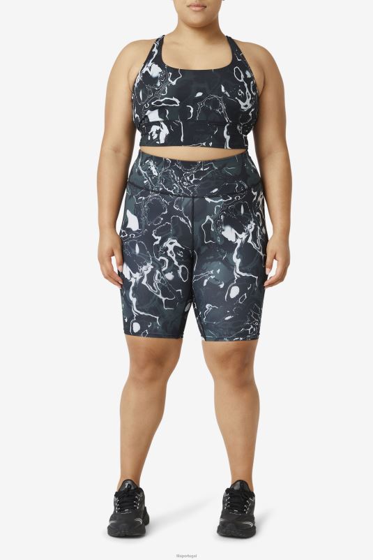 PPH0J1832 mármore preto FILA sutiã uplift cross back top fila preto mármore