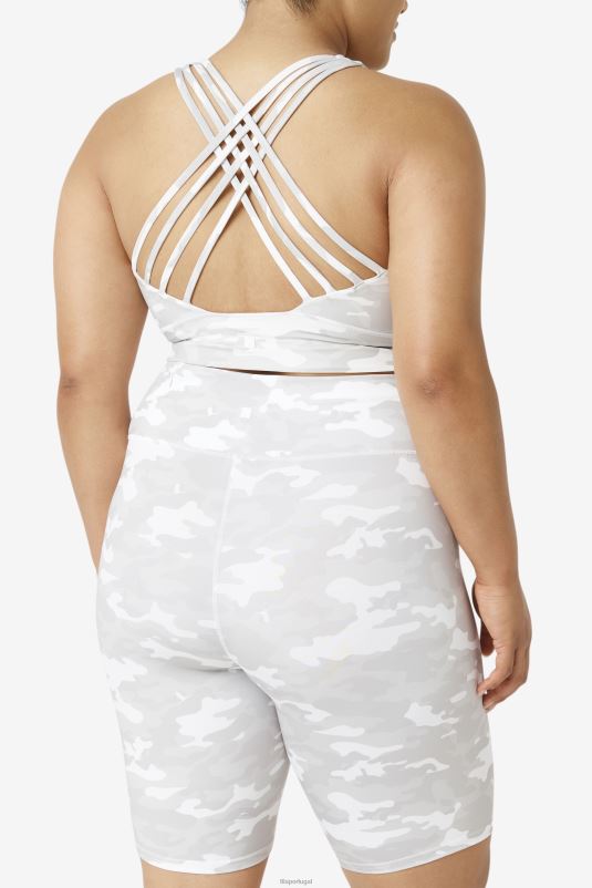 PPH0J1841 branco FILA sutiã esportivo uplift com gola alta branco fila