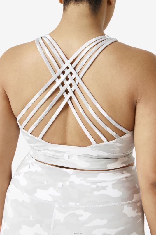 PPH0J1841 branco FILA sutiã esportivo uplift com gola alta branco fila