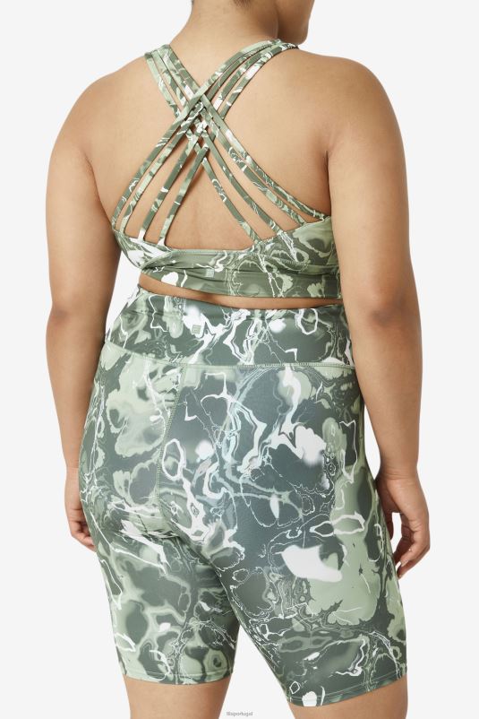 PPH0J1842 mármore de manjericão FILA manjericão mármore uplift sutiã esportivo com gola alta fila