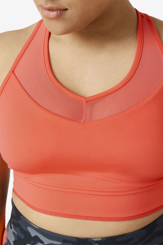 PPH0J1849 coral quente FILA sutiã fila uplift racerback top coral