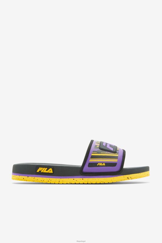 PPH0J185 preto/dourado/roxo FILA slide lunar masculino preto/dourado/roxo fila