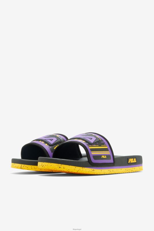 PPH0J185 preto/dourado/roxo FILA slide lunar masculino preto/dourado/roxo fila