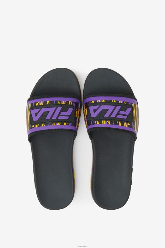 PPH0J185 preto/dourado/roxo FILA slide lunar masculino preto/dourado/roxo fila