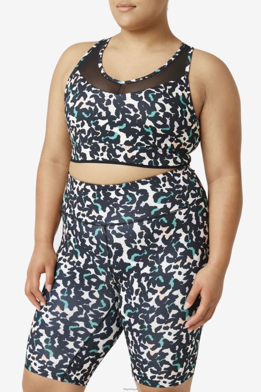 PPH0J1853 estampa animal preta FILA sutiã uplift racerback top fila preto animal print