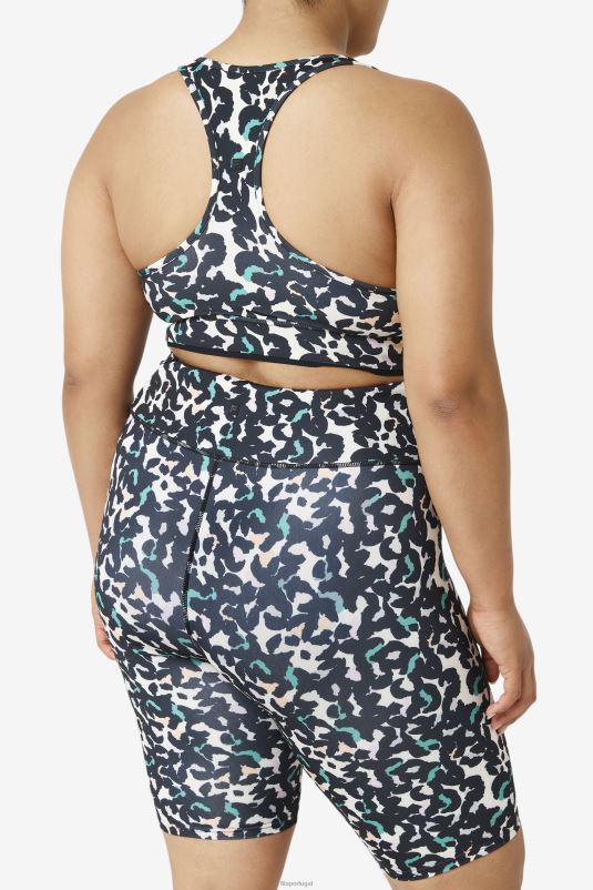 PPH0J1853 estampa animal preta FILA sutiã uplift racerback top fila preto animal print