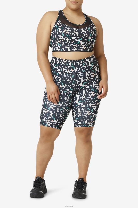 PPH0J1853 estampa animal preta FILA sutiã uplift racerback top fila preto animal print