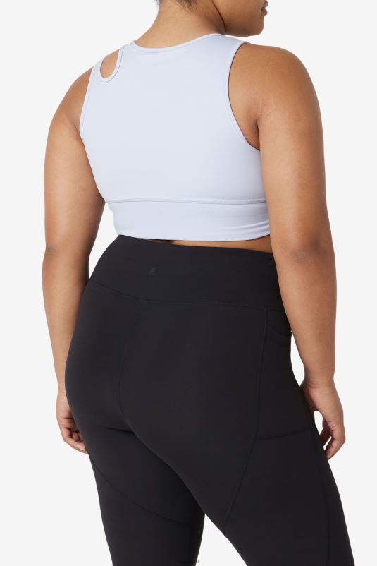 PPH0J1856 névoa azul FILA elevação fatia crop bra top fila blue fog