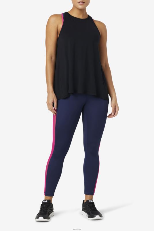 PPH0J1862 preto FILA regata fi-lux preta com costas abertas fila