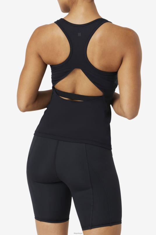 PPH0J1872 preto FILA blusa preta uplift aberta racerback fila