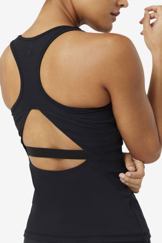 PPH0J1872 preto FILA blusa preta uplift aberta racerback fila