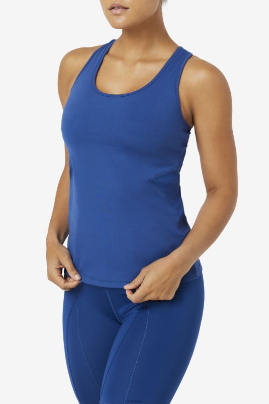 PPH0J1874 peônia marinho/preta FILA uplift open racerback tank top fila navy peony/black
