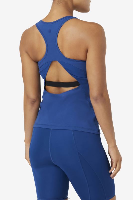 PPH0J1874 peônia marinho/preta FILA uplift open racerback tank top fila navy peony/black
